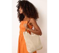 Blue Vanilla Crochet Tote Bag In Cream Cream One Size