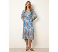 Blue Vanilla Crossover Pleated Dress - L - Blue