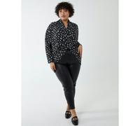 Blue Vanilla Curve Draped Dip Hem Top - UK 18-20 - Black