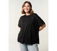 Blue Vanilla Women's Curve Floral Crochet Back Top in Black | Size: 18-20 Blue Vanilla Black 18-20