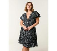 Blue Vanilla Curve Frill Sleeve Mini Dress - UK 18 - Black