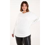 Blue Vanilla Women's Curve Jumper With Silver Sparkle in White | Size: 18-20 Blue Vanilla White 18-20