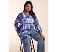 Blue Vanilla Women's Curve Tie Dye Shirt in Blue | Size: 18-20 Blue Vanilla Blue 18-20