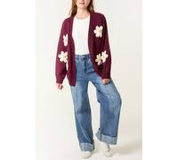 Blue Vanilla Women's Red Daisy Large Flower Cardigan | Size: S/M Blue Vanilla Red S/M