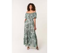 Blue Vanilla Dark Green Tie Front Maxi Dress Dark Green S/M