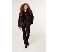 Blue Vanilla Dark Red Short Faux Fur Coat Dark Red L