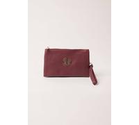 Blue Vanilla Detailed Zip Up Purse With Detachable Strap - One Size - Dark Red