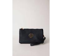 Blue Vanilla Detailed Zip Up Purse With Detachable Strap - One Size - Black