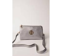 Blue Vanilla Detailed Zip Up Purse With Detachable Strap In Silver Silver One Size