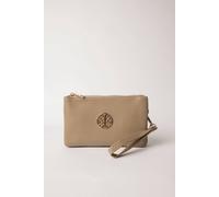 Blue Vanilla Detailed Zip Up Purse With Detachable Strap In Taupe Taupe One Size