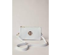 Blue Vanilla Detailed Zip Up Purse With Detachable Strap In White White One Size