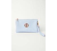 Blue Vanilla Detailed Zip Up Purse With Detachable Strap - One Size - Blue