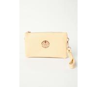 Blue Vanilla Detailed Zip Up Purse With Detachable Strap - One Size - Light Yellow