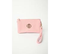 Blue Vanilla Detailed Zip Up Purse With Detachable Strap - One Size - Pink