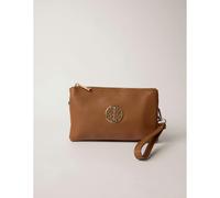 Blue Vanilla Detailed Zip Up Purse With Detachable Strap - One Size - Tan
