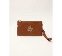 Blue Vanilla Detailed Zip Up Purse With Detachable Strap - One Size - Tan