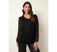 Blue Vanilla Women's Black Diamante V Neck Batwing Blouse Blue Vanilla Black One Size