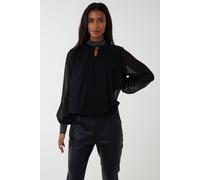 Blue Vanilla Women's Diamante Collar Blouse in Black | Size: Small