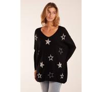 Blue Vanilla Women's Diamante Pearl Star Jumper in Black | Size: S/M Blue Vanilla Black S/M