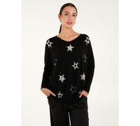 Blue Vanilla Women's Diamante Pearl Star Jumper in Black | Size: S/M Blue Vanilla Black S/M