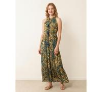 Blue Vanilla Diamante Tiered Tie Front Dress - L-XL - Brown