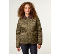 Khaki Diamond Quilted Cord Collar Coat Blue Vanilla Khaki L