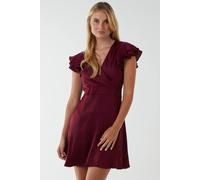 Blue Vanilla Double Angel Sleeve Wrap Dress In Wine Wine
