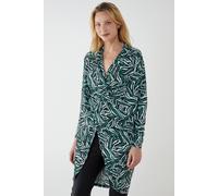 Blue Vanilla Draped Dip Hem Top In Green Green M/L