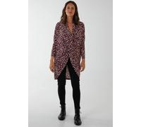 Blue Vanilla Draped Dip Hem Top In Red Red S/M