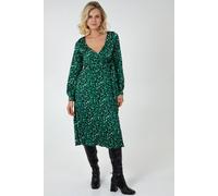 Blue Vanilla Draped Waist Wrap Dress In Green Green 8