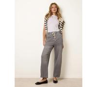 Blue Vanilla Light Grey Drawstring Seam Detail Wide Leg Jeans Light Grey S