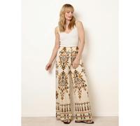 Blue Vanilla Drawstring Waist Wide Leg Pants - S-M - Brown