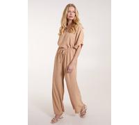 Blue Vanilla Women's Drawstring Wide Leg Trousers in Camel | Size: S/M Blue Vanilla Camel S/M