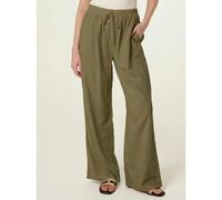 Blue Vanilla Drawstring Wide Leg Trousers - S - Khaki