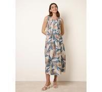 Blue Vanilla Women's Blue Dress With Tropical Leaf Print Blue Vanilla Blue One Size