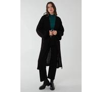 Blue Vanilla Edge To Edge Knitted Long Cardigan In Black Black