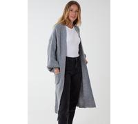 Blue Vanilla Edge To Edge Knitted Long Cardigan In Grey Grey