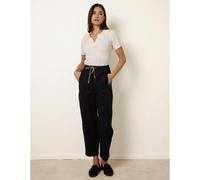 Blue Vanilla Elastic Waist Drawstring Trousers - S - Navy