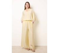 Blue Vanilla Women's Lemon Crinkle Viscose Wide Leg Trousers Blue Vanilla Lemon One Size