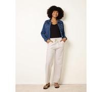Blue Vanilla Women's Ivory Elasticated Trousers With Tie | Size: Medium Blue Vanilla Ivory M