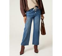Blue Vanilla Elasticated Waist Jeans With Tie - L - Blue