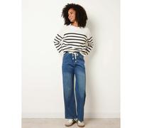 Blue Vanilla Elasticated Waist Jeans With Tie - M - Blue