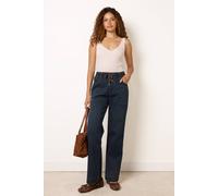 Blue Vanilla Women's Elasticated Waist Navy Drawstring Jeans | Size: Medium