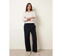 Blue Vanilla Women's Navy Elasticated Waist Pinstripe Trousers | Size: XL Blue Vanilla Navy XL