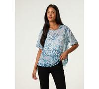 Blue Vanilla Embellished Chiffon Top - L - Sage