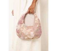 Blue Vanilla Embellished Floral Hobo Bag - One Size - Pink
