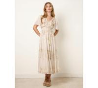 Blue Vanilla Embellished Midi Dress - L-XL - Beige
