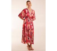 Blue Vanilla Women's Embellished Neck V Front V Back Midi in Pink | Size: Small Blue Vanilla Pink S