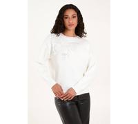 Blue Vanilla Embellished Sequin Butterfly Jumper In Ivory Ivory
