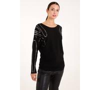 Blue Vanilla Embellished Shoulder Jumper In Black Black